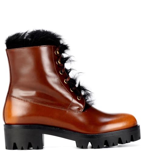 women's prada sport leather short boots|prada ankle boots women's.